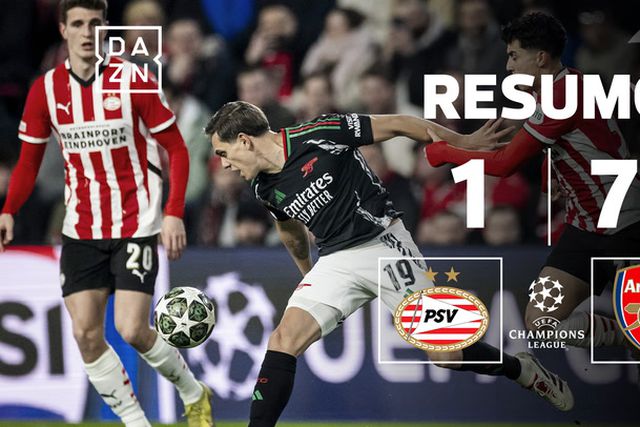 Resumo da enorme goleada do Arsenal em Eindhoven