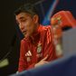 Bruno Lage na conferência de imprensa de antevisão do Benfica-Barcelona (foto: Miguel Nunes)