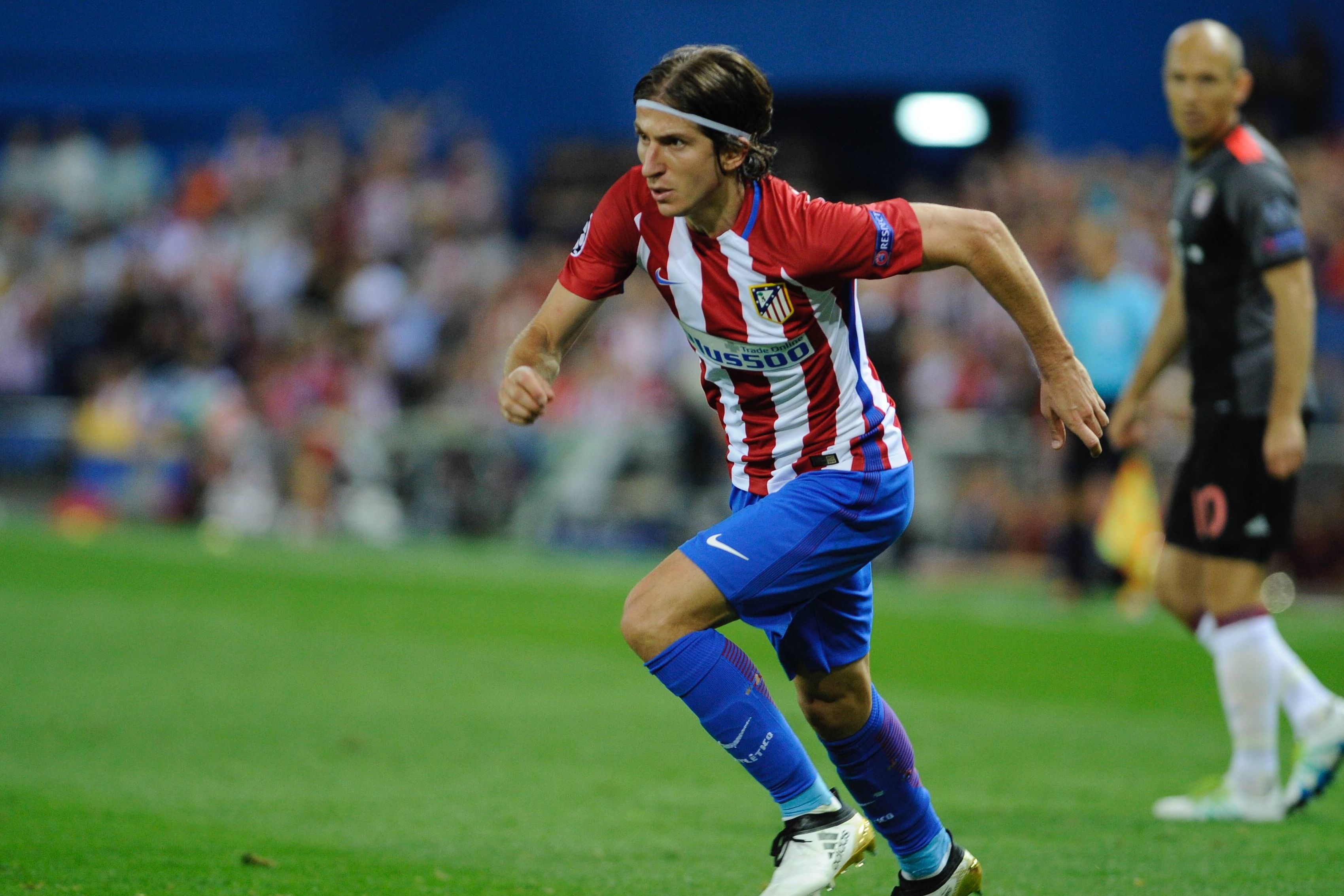 Filipe Luís durante passagem pelo Atlético Madrid como futebolista