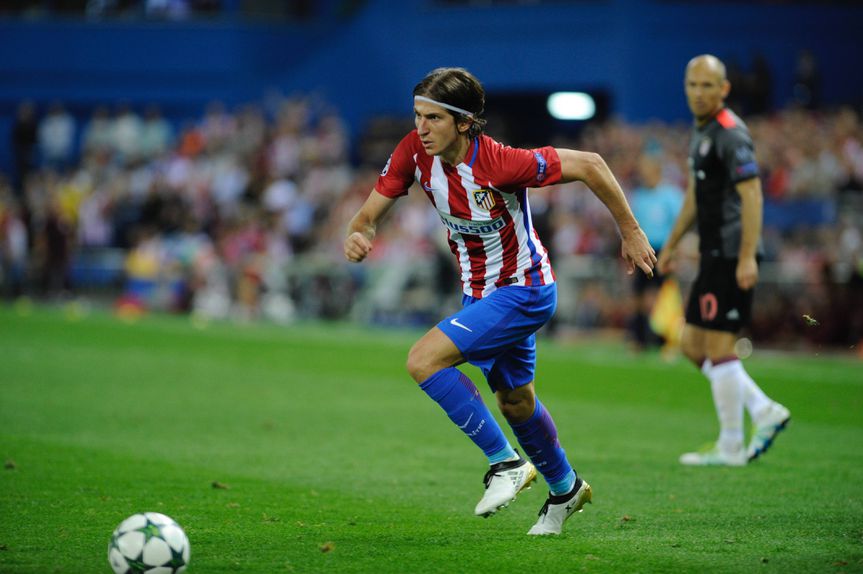 Filipe Luís durante passagem pelo Atlético Madrid como futebolista