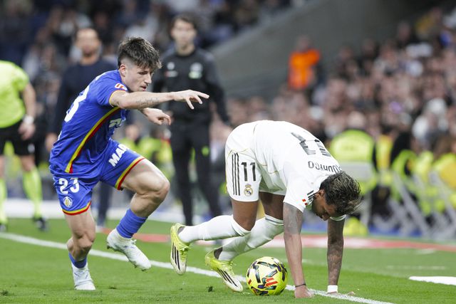 Momento em que Rodrygo se lesiona frente ao Getafe