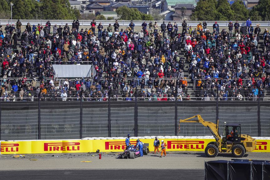 Acidente de Jack Doohan com o Alpine A525 em Suzuka, nos treinos para o GP do Japão