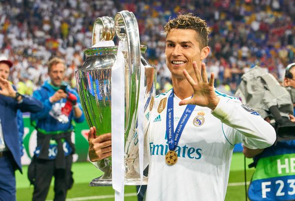 Cristiano Ronaldo após a conquista da quinta Liga dos Campeões
