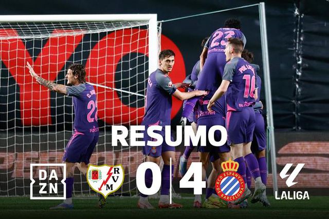 Resumo da goleada do Espanhol em casa do Rayo Vallecano
