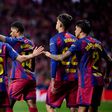 Jogadores do Barcelona no golo de Rashford - Foto: Imago