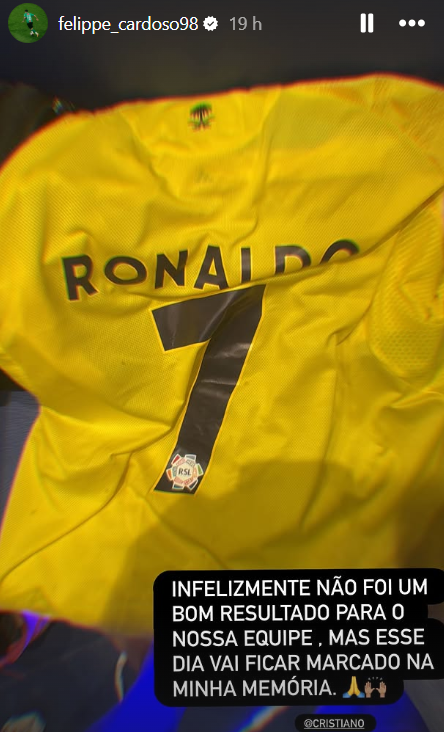 Mensagem de Felippe Cardoso nas redes sociais