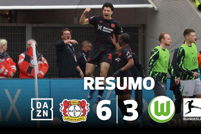 Jogo fantástico em Leverkusen! Nove golos e reviravolta com bis de Grimaldo (resumo)