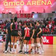 Jogo entre o SC Braga e o Benfica na final do play-off de voleibol feminino 2024-25. Foto SC Braga