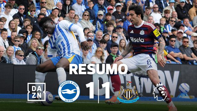 Histórico Isak resgatou um ponto em Brighton (resumo)