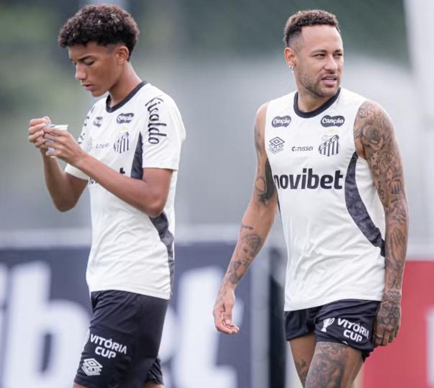 Robinho Jr. e Neymar - foto: Santos