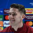Viktor Gyokeres em conferência de imprensa