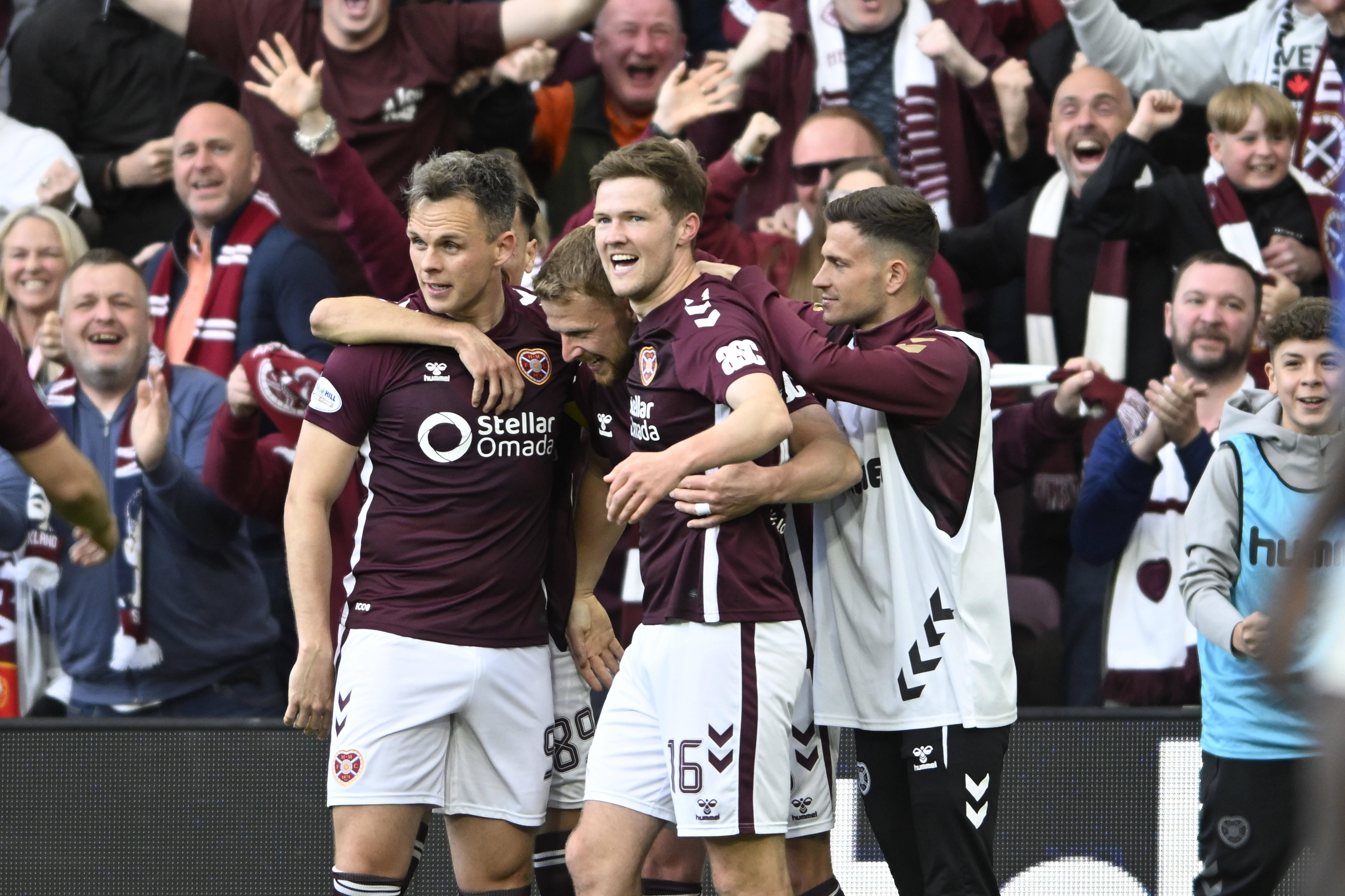 Jogadores do Hearts em festa