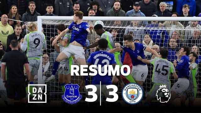 O melhor é ver: aconteceu de tudo neste Everton-Man. City (resumo)