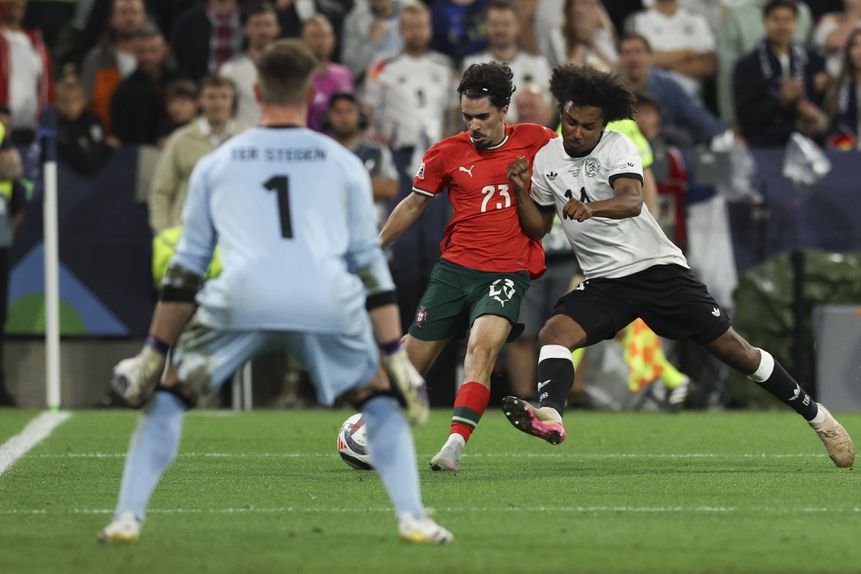 Vitinha frente à Alemanha (MIGUEL A. LOPES/LUSA)