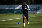 Diomande durante um treino do Sporting, em Alcochete, terá pela frente um mês de maios desgaste devido ao jejum do Ramadão