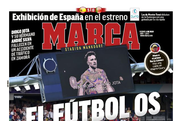 Diogo Jota: capas dos jornais evocam jogador do Liverpool