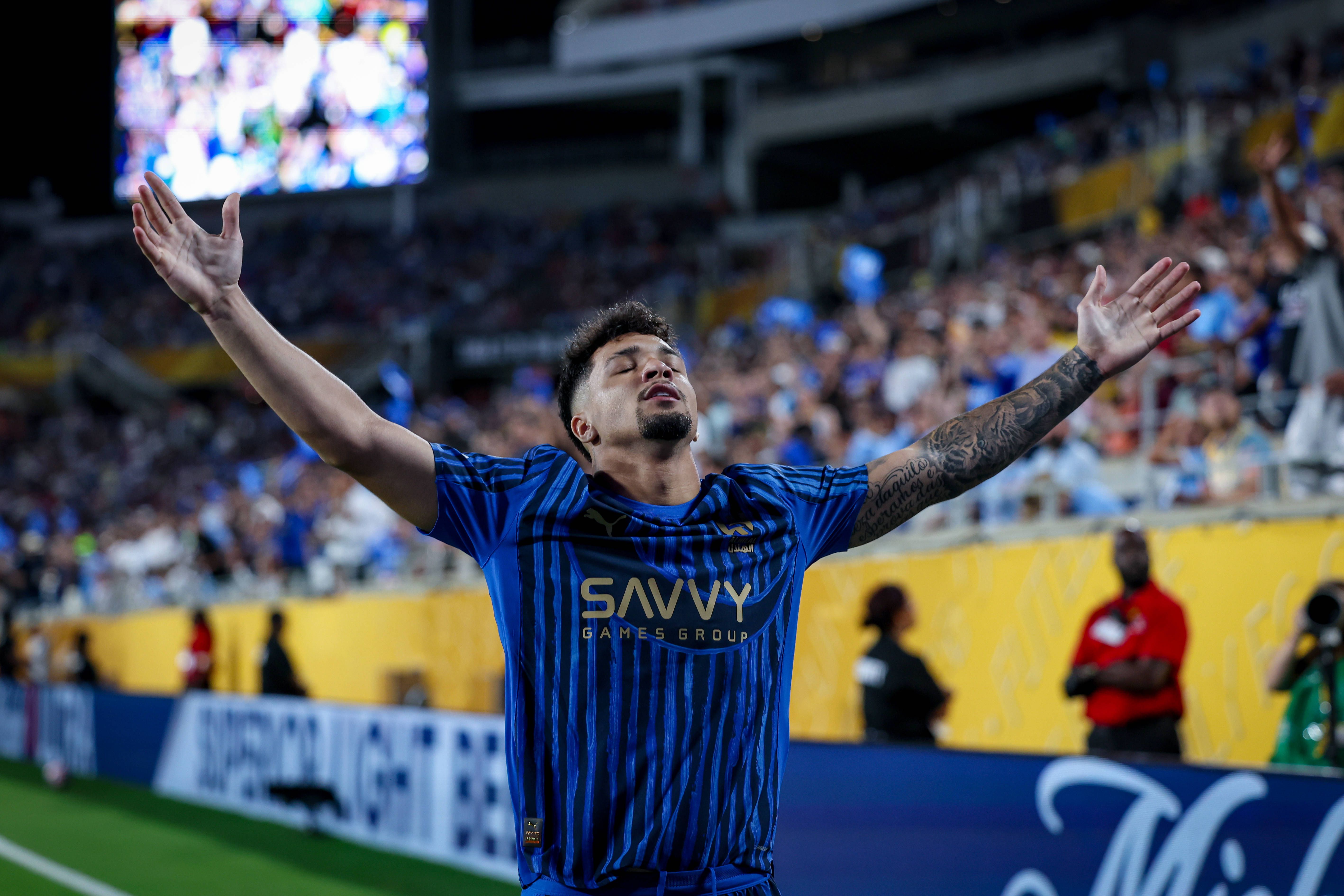 Marcos Leonardo a celebrar mais um golo pelo Al Hilal