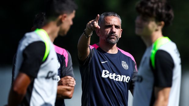 Rui Borges orientou mais uma sessão de treino em Alcochete - Foto: Sporting CP