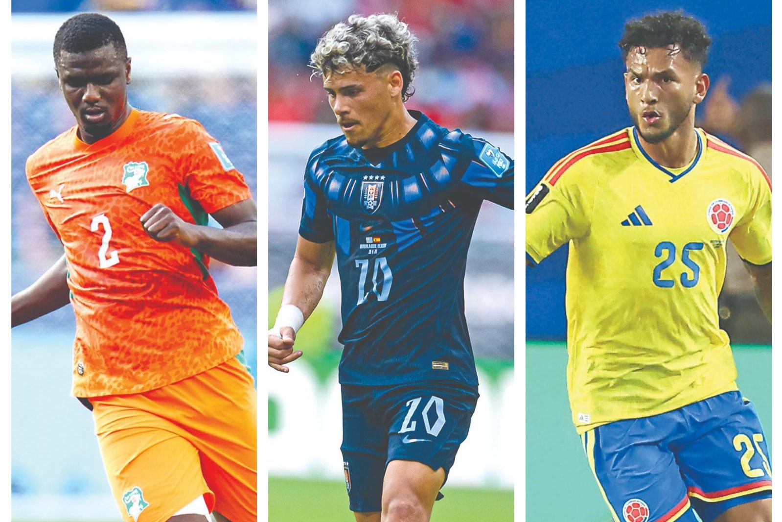 Diomande participou num jogo da Costa do Marfim; Maxi esteve nos 3 golos do Uruguai; Luis Suárez participou em todos os jogos da Colômbia e fez uma assistência - Fotos: IMAGO