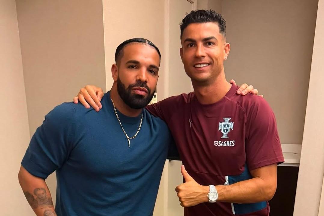 Drake partilha fotografia com Ronaldo nas redes sociais