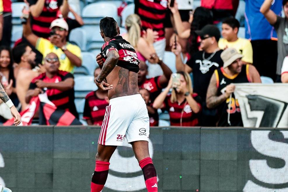 Bruno Henrique fez um dos golos do Flamengo no particular com o River Plate - Foto: Flamengo