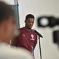 Nélson Semedo na zona mista em Toronto - Foto: Miguel Nunes