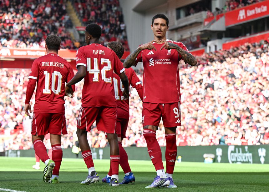 Darwin a festejar golo frente ao Athletic Bilbao