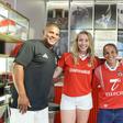 Eliseu, Chandra Davidson, Lúcia Alves e Pedro Mantorras - Foto: SL Benfica