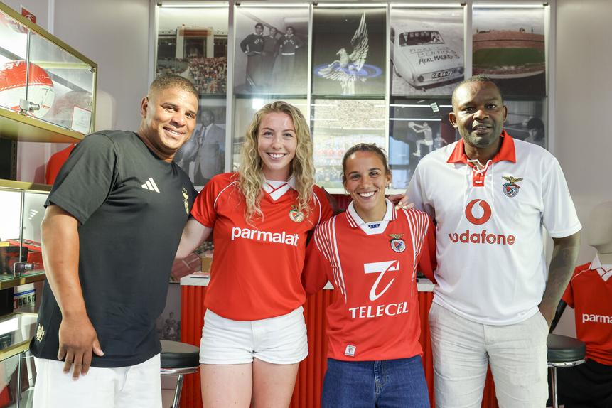 Eliseu, Chandra Davidson, Lúcia Alves e Pedro Mantorras - Foto: SL Benfica