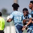 Blesa, Tamble Monteiro e Nelson Abbey celebram golo contra o Tondela - Foto: Rio Ave