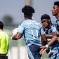 Blesa, Tamble Monteiro e Nelson Abbey celebram golo contra o Tondela - Foto: Rio Ave