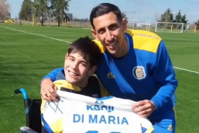 Di María surpreende adepto com paralisia cerebral (vídeos)
