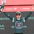 Wout van Aert voltou a subir ao pódio numa Volta a Espanha e mantém a camisola verde dos pontos      Fotografia Imago