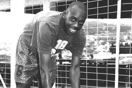 Régis no treino do Marítimo em 1996 - foto A BOLA