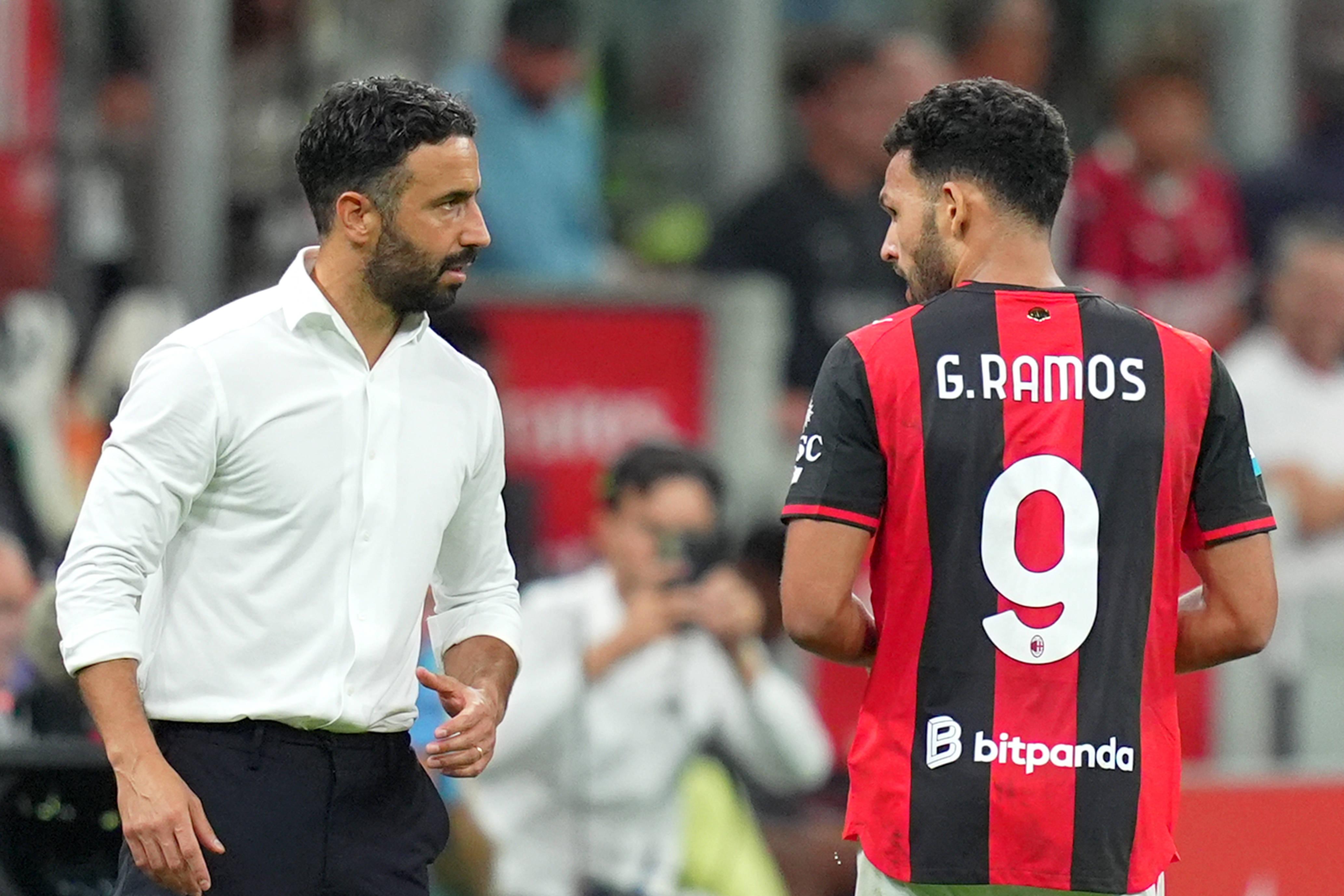 Ruben Amorim com Gonçalo Ramos