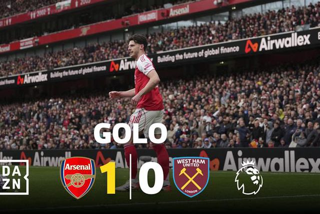 Rice coloca Arsenal na frente e não festeja