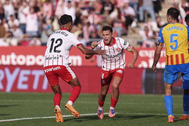 Festejos do Girona frente ao Valência