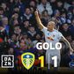 E quando o Leeds marcou com duas bolas em campo?