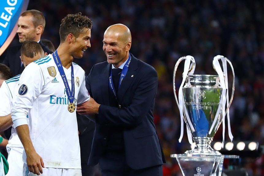 Ronaldo e Zidane na vitória da Liga dos Campeões em 2018