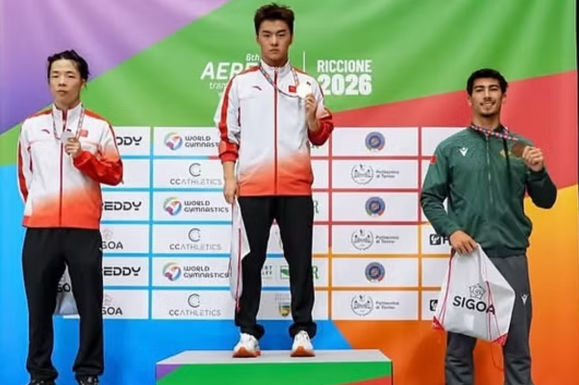 Gabriel Albuquerque ficou em 3.º na Taça do Mundo de Riccione - Foto: FP Ginástica