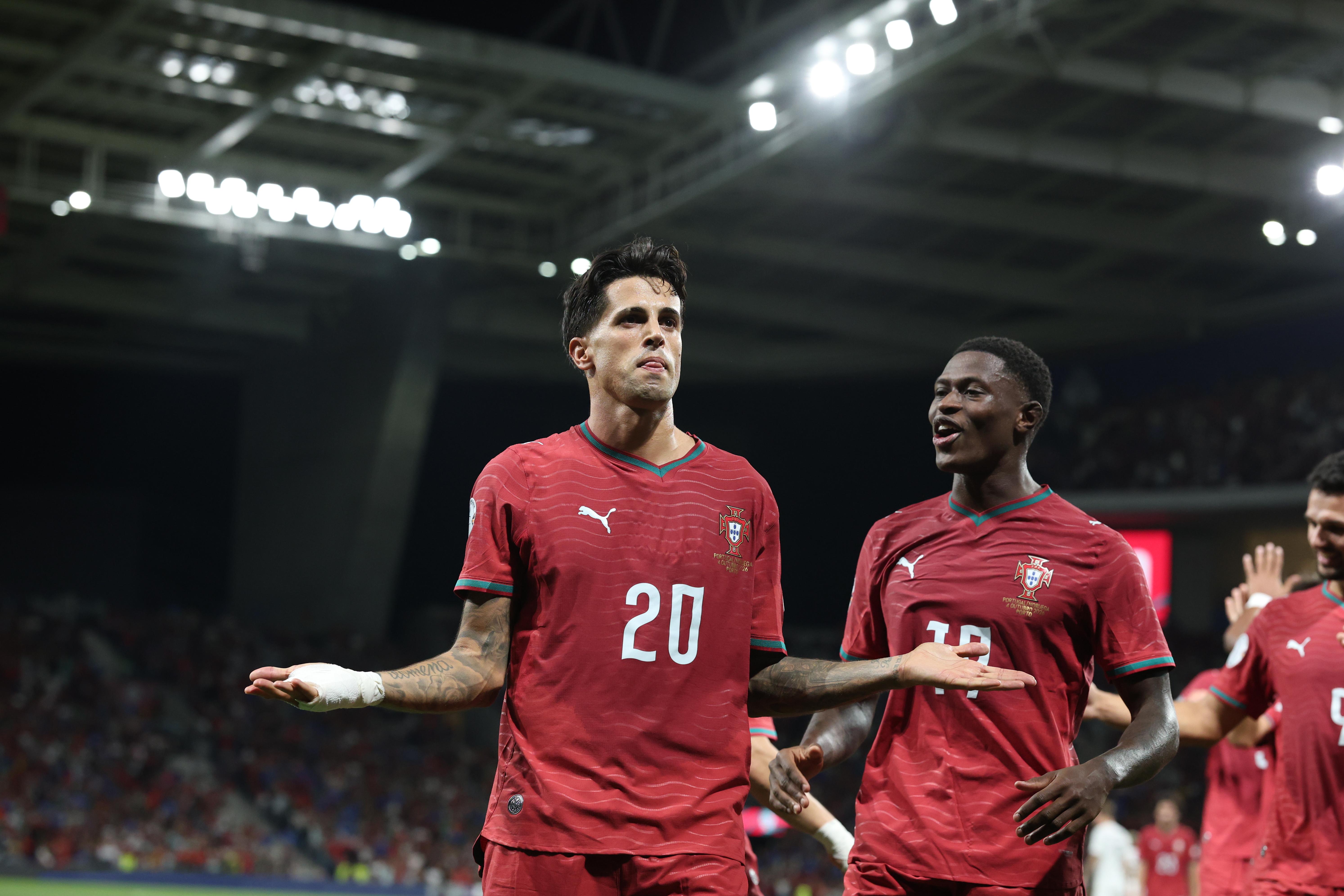Cancelo festeja empate - Foto: CATARINA MORAIS/KAPTA+