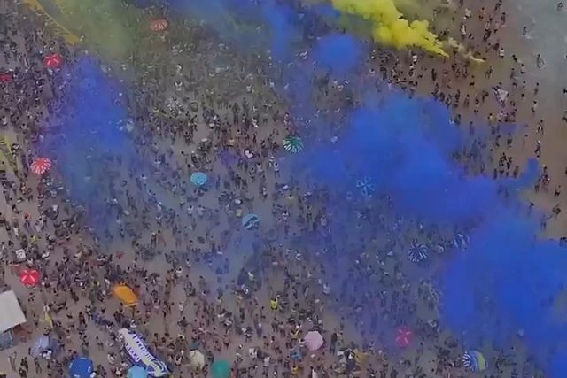 A incrível festa dos adeptos do Boca em Copacabana