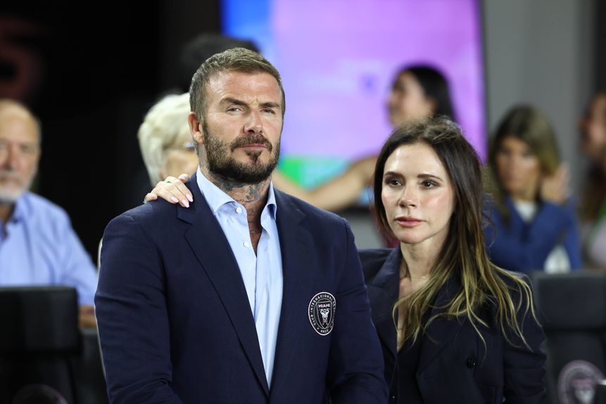 David Beckham e a sua esposa Victoria