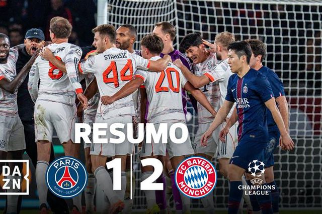 João Neves marcou, Luis Díaz foi do céu ao inferno, mas Bayern venceu em Paris (resumo)