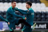 Cristiano Ronaldo a treinar com Diogo Jota na Seleção Nacional