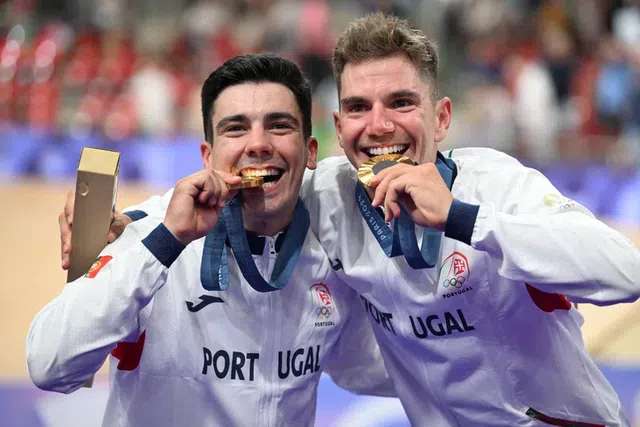 Iúri Leitão e Rui Oliveira conquistaram o ouro na prova de madison (ciclismo) em Paris2024. IMAGO