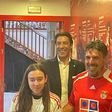 Rui Costa na Casa do Benfica de Leiria — Foto: A BOLA