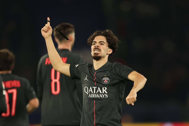 Vitinha a festejar um dos três golos que marcou diante do Tottenham