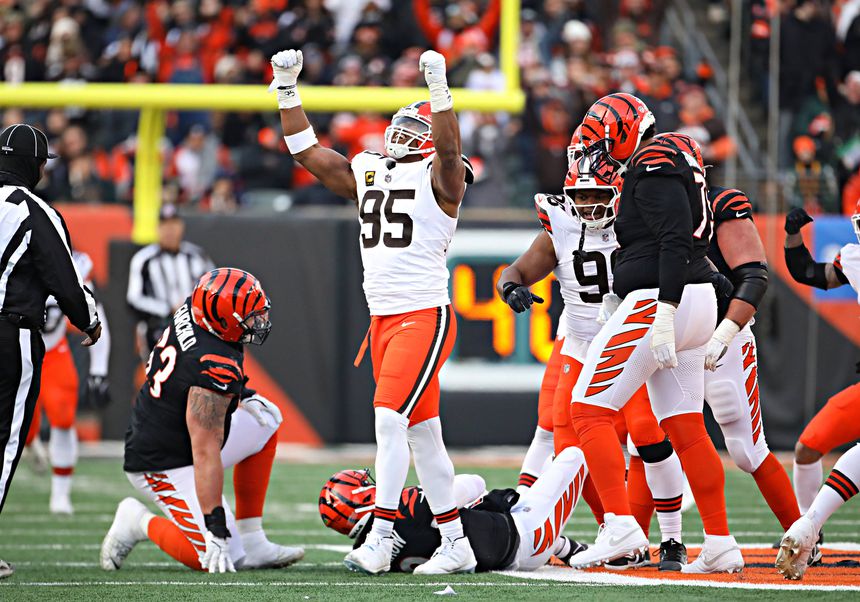 Myles Garrett celebra momento histórico na NFL (IMAGO)
