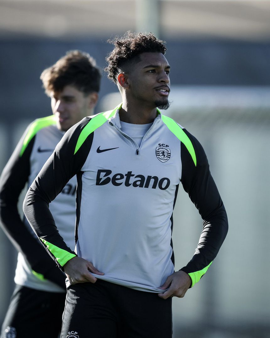 Luís Guilherme no treino desdta segunda-feira na Academia Cristiano Ronaldo, em Alcochete - Foto: SPORTING CP